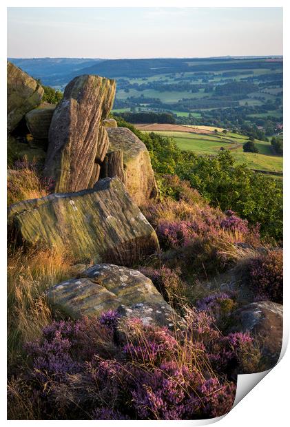 Summer colours on Baslow edge Print by Andrew Kearton