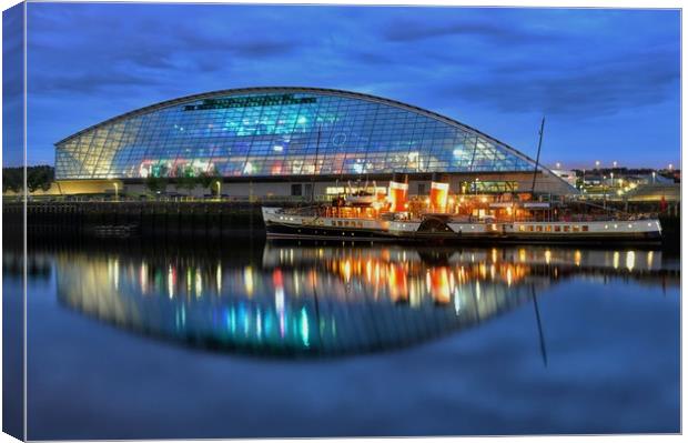 Glasgow Science Centre and The Waverley Canvas Print by Angela H
