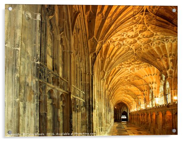 The Cloisters of Gloucester Cathedral Acrylic by Colin Woods
