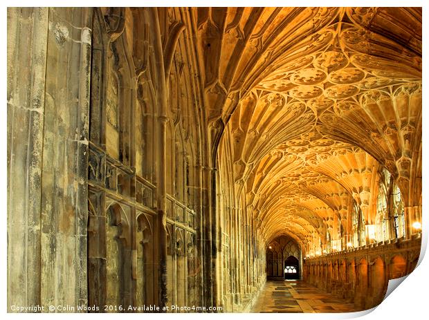 The Cloisters of Gloucester Cathedral Print by Colin Woods