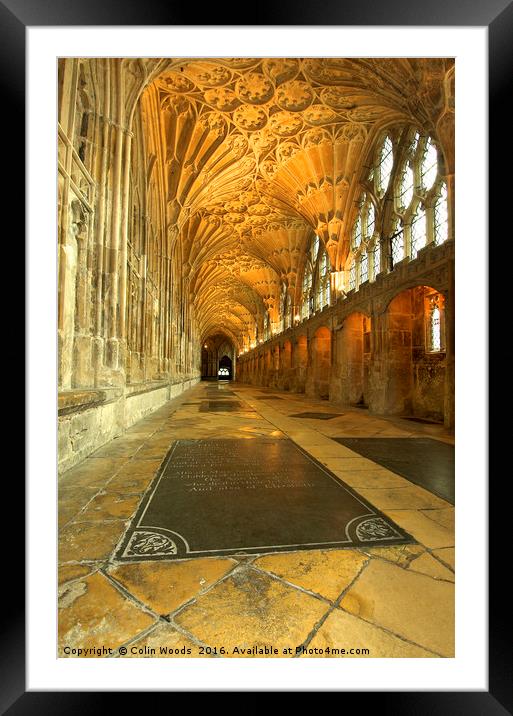 The Cloisters of Gloucester Cathedral Framed Mounted Print by Colin Woods