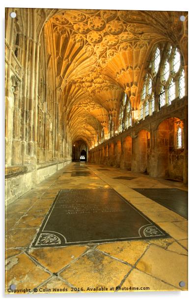 The Cloisters of Gloucester Cathedral Acrylic by Colin Woods