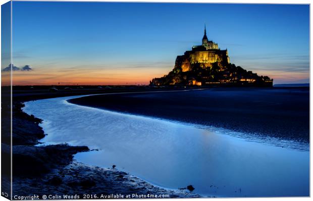 Last light on Mont St Michel Canvas Print by Colin Woods