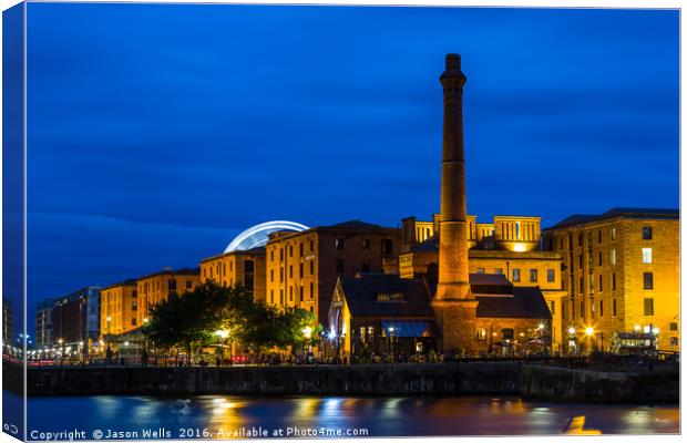 The Albert Dock during the blue hour Canvas Print by Jason Wells