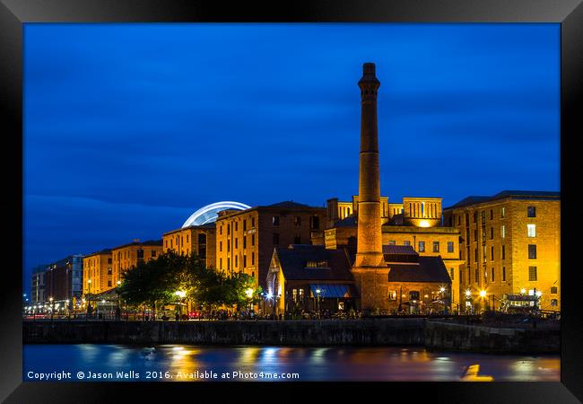 The Albert Dock during the blue hour Framed Print by Jason Wells