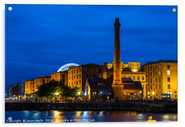 The Albert Dock during the blue hour Acrylic by Jason Wells