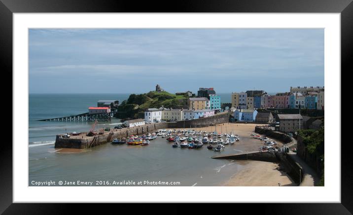 Tenby Harbour Framed Mounted Print by Jane Emery