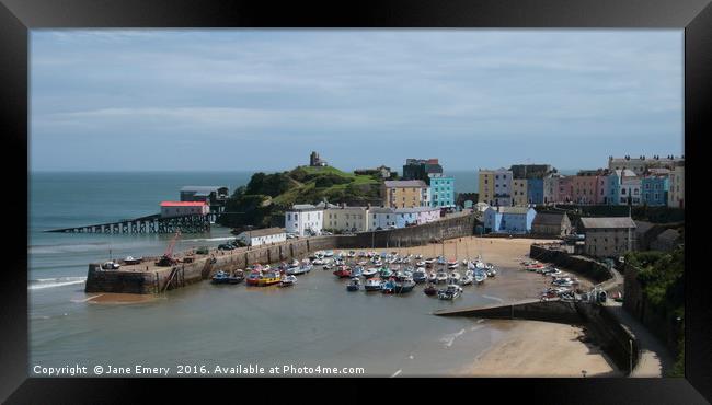 Tenby Harbour Framed Print by Jane Emery