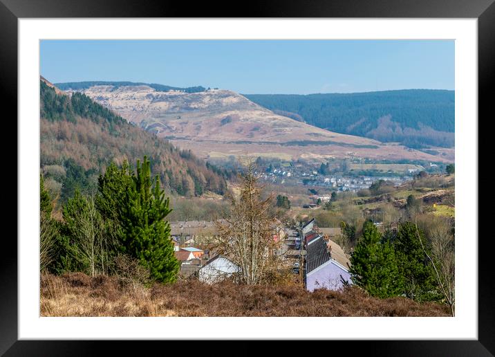 Blaencwm Treherbert from above Blaencwm Rhondda Framed Mounted Print by Nick Jenkins