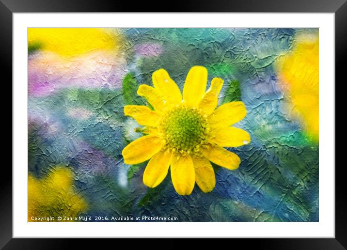 An Arty Yellow Beauty Framed Mounted Print by Zahra Majid