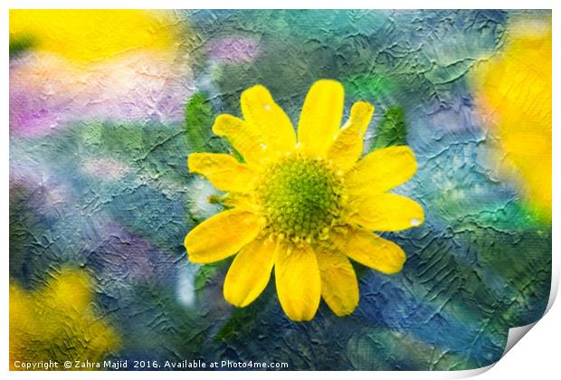 An Arty Yellow Beauty Print by Zahra Majid