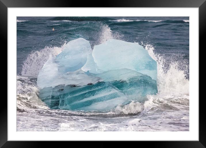 Iceberg on the Beach, Jokulsarlon, Iceland  Framed Mounted Print by Heidi Stewart