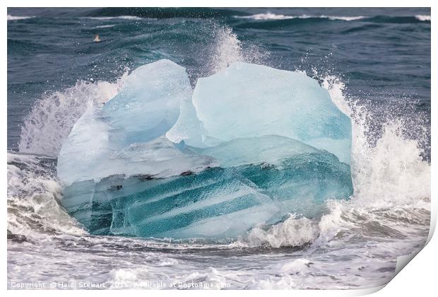 Iceberg on the Beach, Jokulsarlon, Iceland  Print by Heidi Stewart