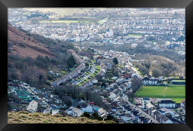 Llwynypia and Tonypandy from Penrhys Framed Print by Nick Jenkins