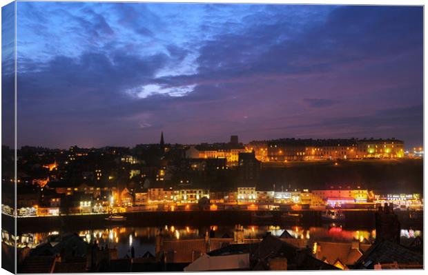 Whitby at dusk, North Yorkshire Canvas Print by Chris Harris
