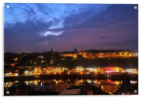 Whitby at dusk, North Yorkshire Acrylic by Chris Harris