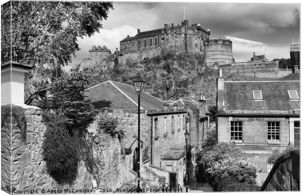 Edinburgh Castle from the Vennel Canvas Print by Angus McComiskey
