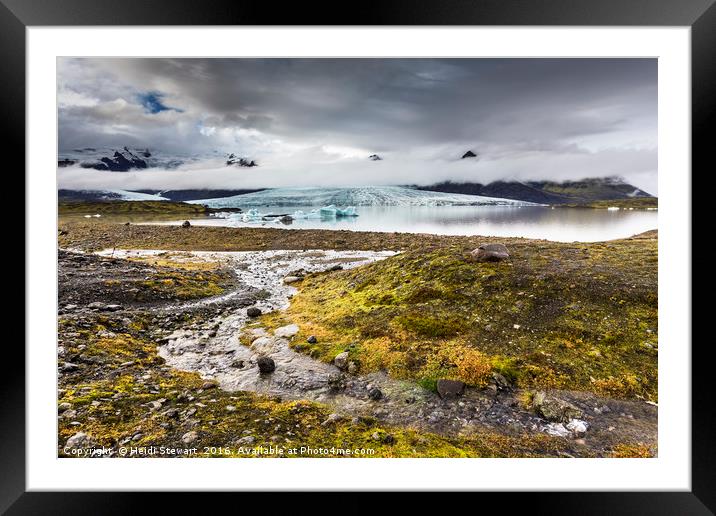 Fjallsárlón Glacial Lagoon in Iceland Framed Mounted Print by Heidi Stewart
