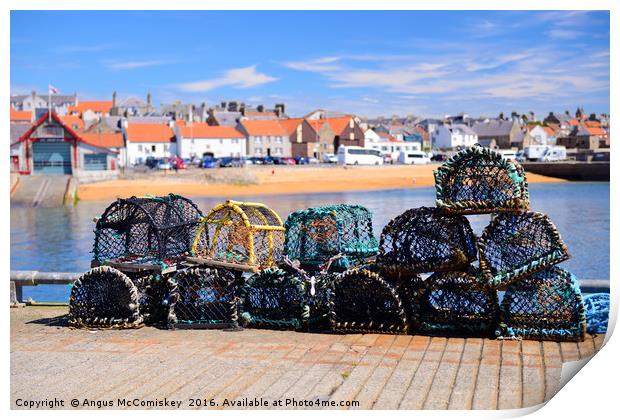 Lobster pots on quayside at Anstruther Print by Angus McComiskey