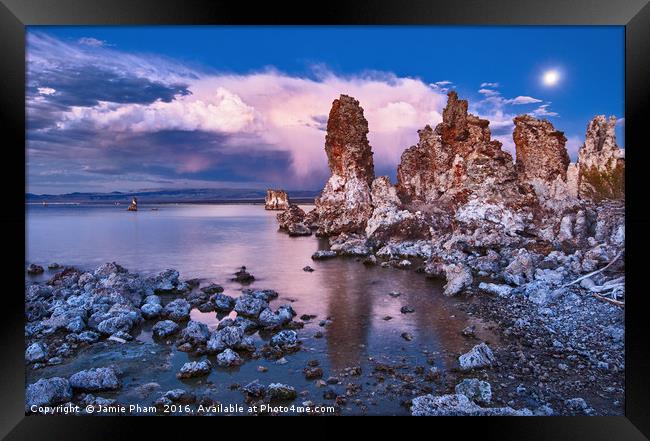 Beautiful view of the strange Tufa Towers of Mono  Framed Print by Jamie Pham