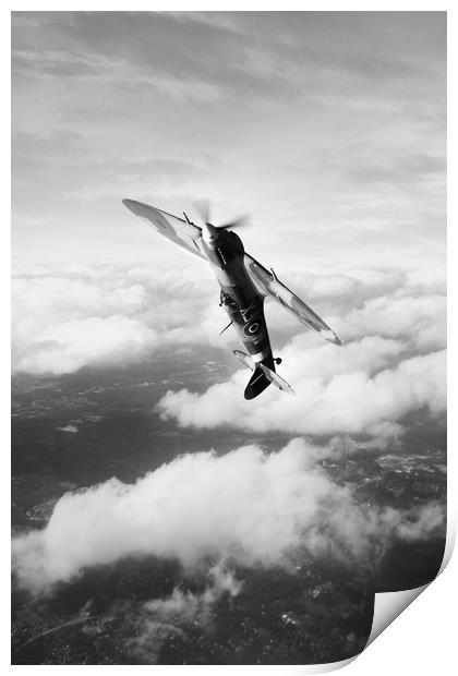 Spitfire Victory - Mono Print by J Biggadike