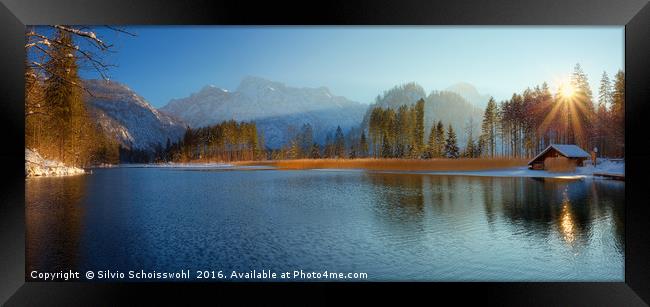 Alp Lake Winter  Pano Framed Print by Silvio Schoisswohl
