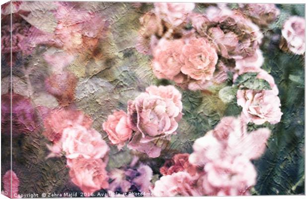 Smudge Floral Collage Canvas Print by Zahra Majid