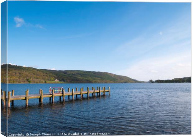 Jetty on Coniston Water Canvas Print by Joseph Clemson