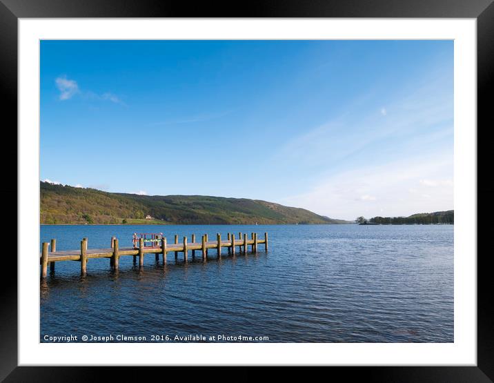 Jetty on Coniston Water Framed Mounted Print by Joseph Clemson