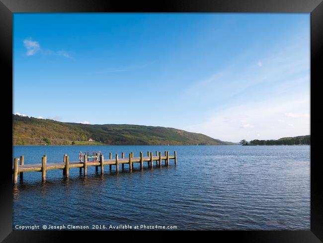 Jetty on Coniston Water Framed Print by Joseph Clemson