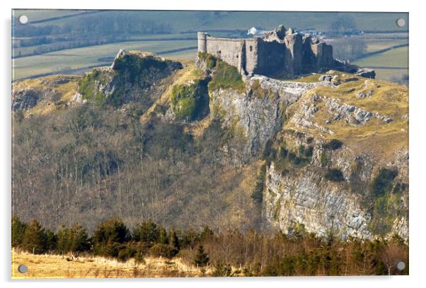 Carreg Cennen Castle in the Black Mountain Wales Acrylic by Nick Jenkins