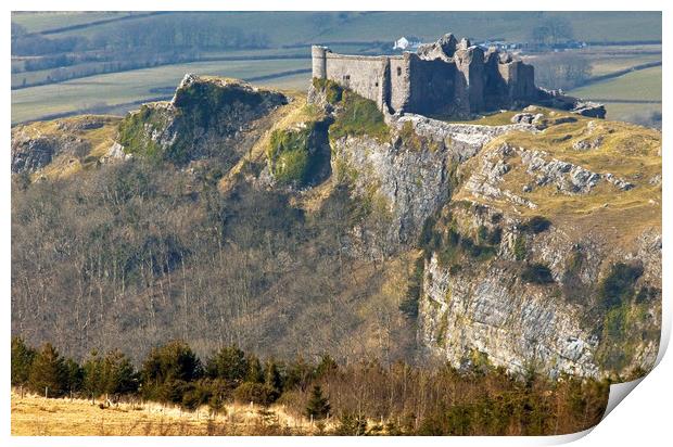 Carreg Cennen Castle in the Black Mountain Wales Print by Nick Jenkins