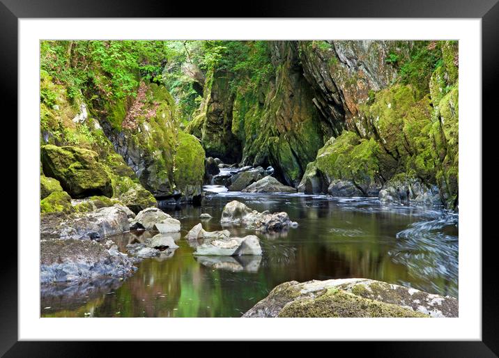 Fairy Glen near Betws y Coed on the River Conwy Framed Mounted Print by Nick Jenkins