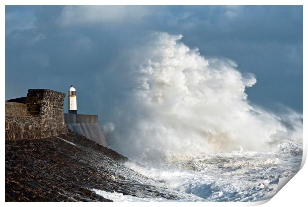 Rough Sea Big Waves Porthcawl Coast south Wales Print by Nick Jenkins
