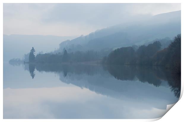 Talybont Reservoir in the evening Brecon Beacons  Print by Nick Jenkins