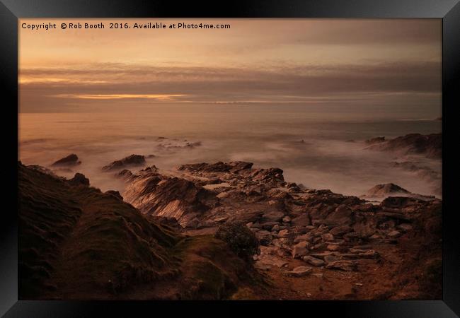 Nuns Cove at Dusk. Framed Print by Rob Booth