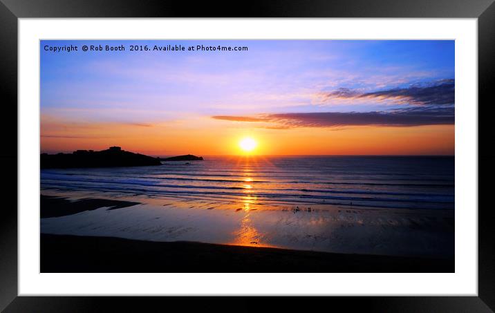 Atlantic Sundown Framed Mounted Print by Rob Booth