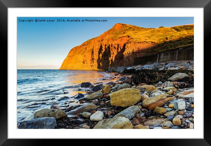 As the sun sets Skinningrove. Framed Mounted Print by keith sayer