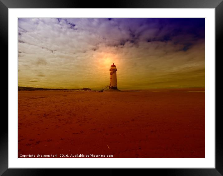 Point of Ayr Lighthouse Framed Mounted Print by simon alun hark