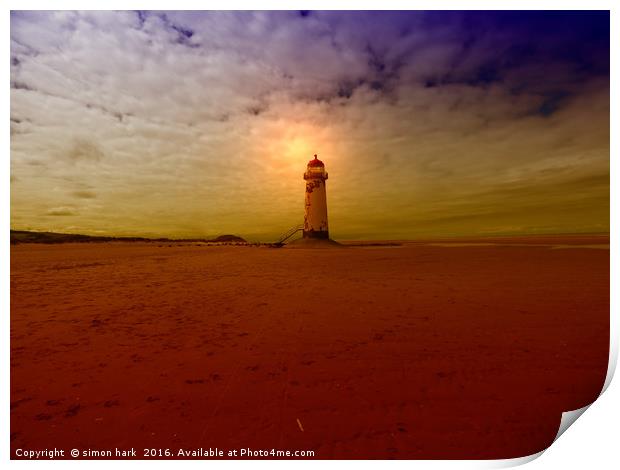 Point of Ayr Lighthouse Print by simon alun hark