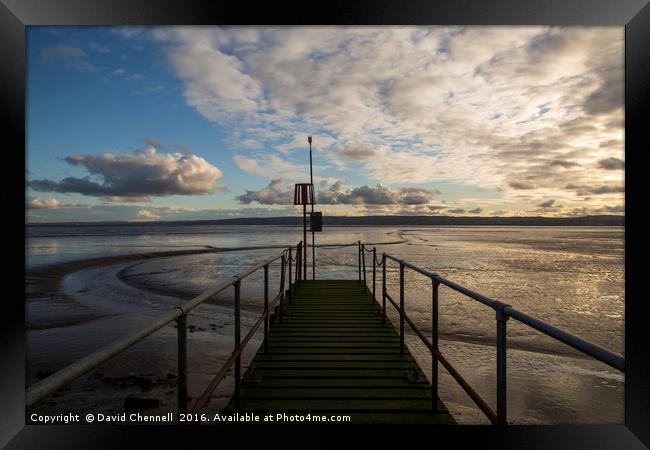 West Kirby Marine Lake Jetty Framed Print by David Chennell
