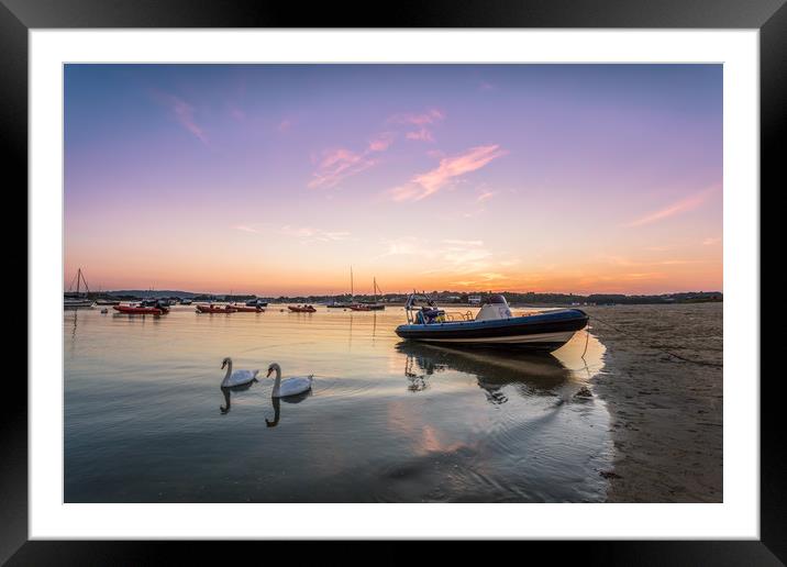 Bembridge Harbour Sunset Framed Mounted Print by Wight Landscapes