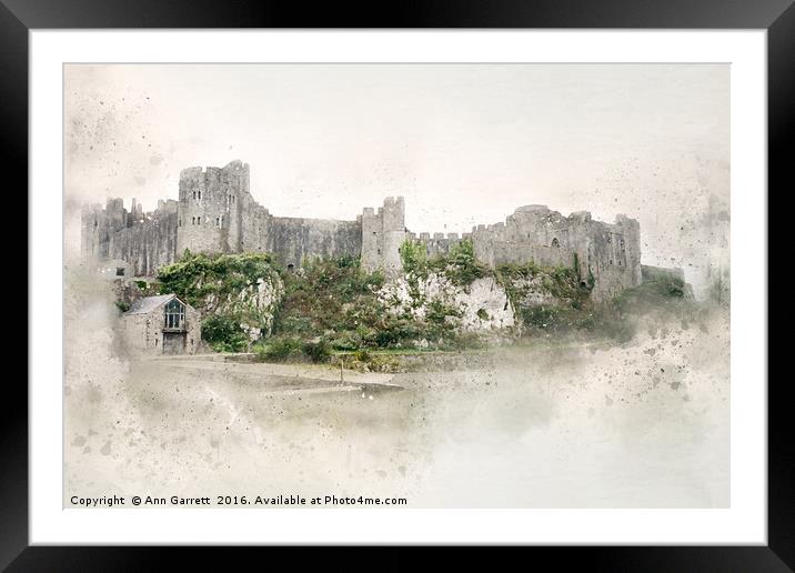 Pembroke Castle Wales Framed Mounted Print by Ann Garrett