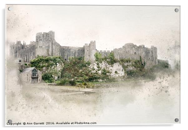 Pembroke Castle Wales Acrylic by Ann Garrett