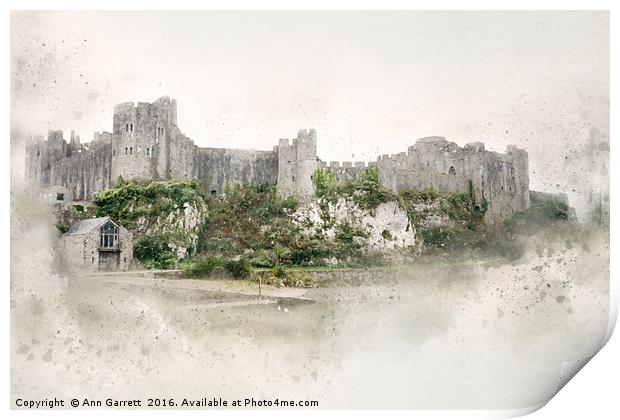 Pembroke Castle Wales Print by Ann Garrett