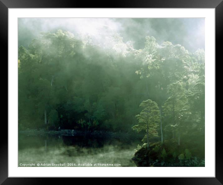 Morning mist on Loch Beinn a' Mheadhoin in Glen Af Framed Mounted Print by Adrian Snowball