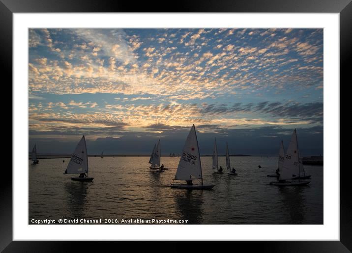 Sunset Sailing Framed Mounted Print by David Chennell
