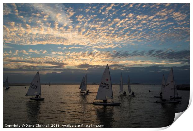 Sunset Sailing Print by David Chennell