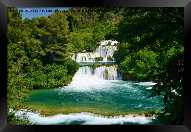Krka waterfalls Croatia Framed Print by Angus McComiskey