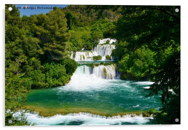 Krka waterfalls Croatia Acrylic by Angus McComiskey
